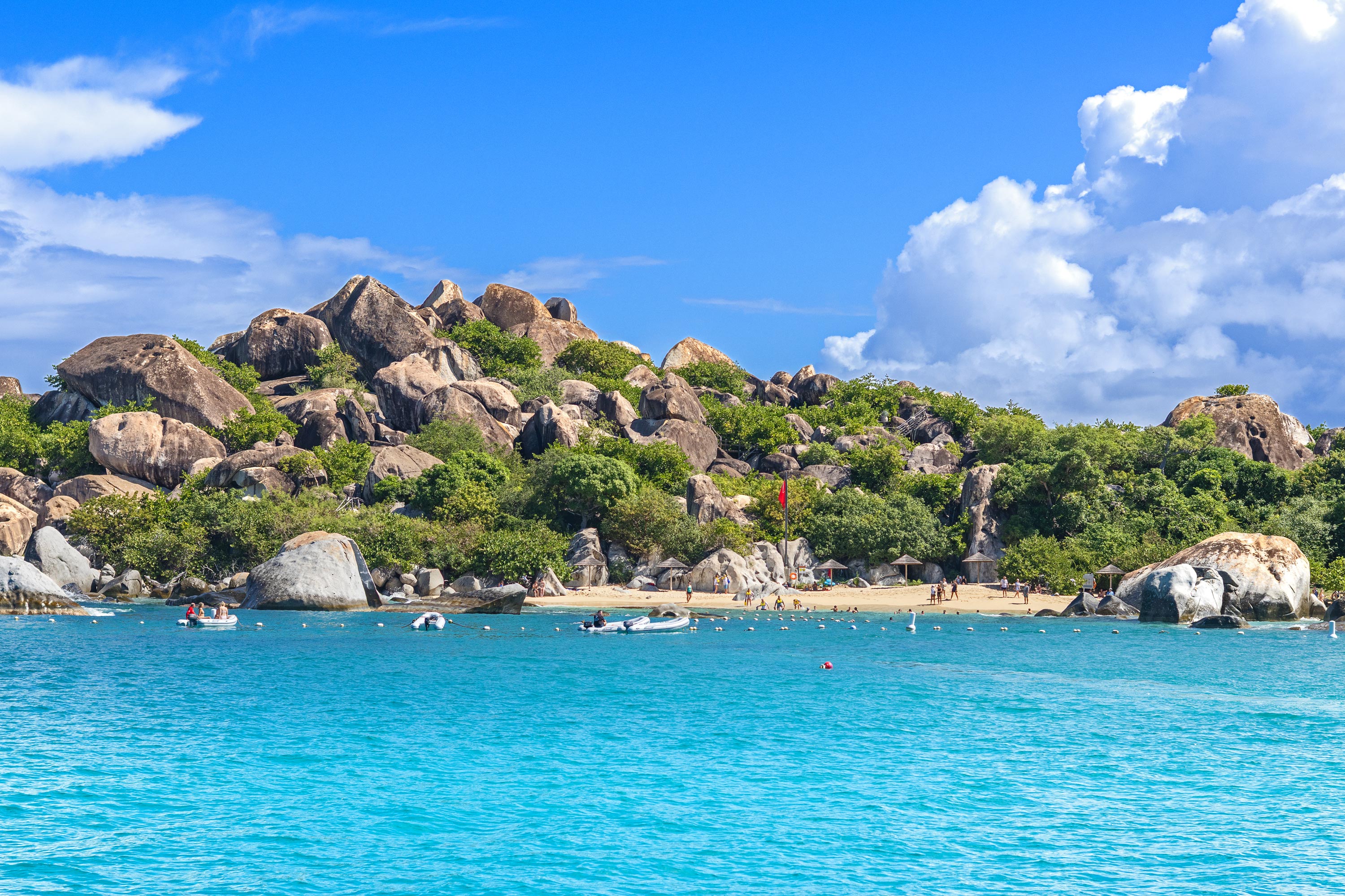 View of Spring Bay, The Baths, BVI, from the sea