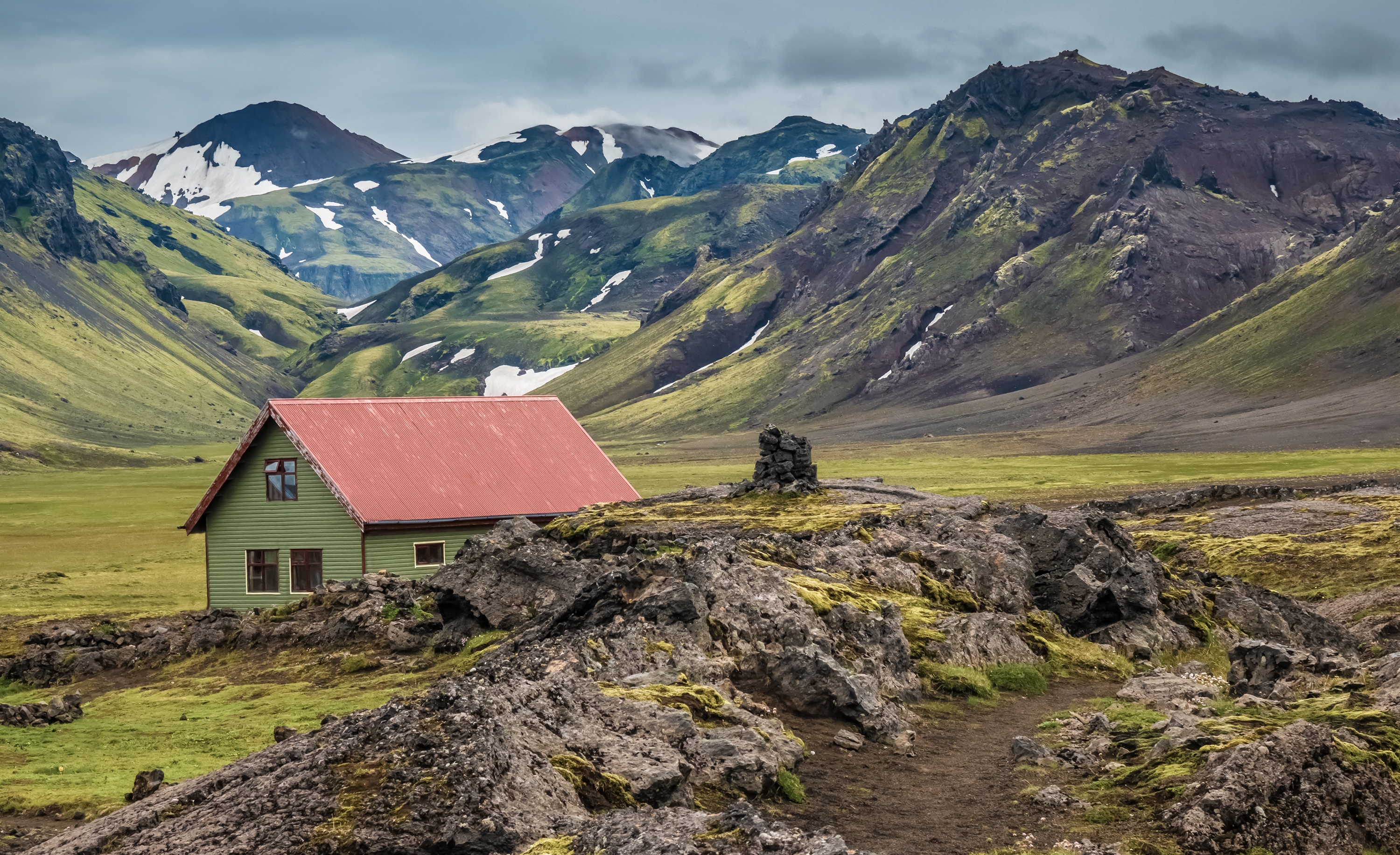 Landscapes near the Hvanngil camp site, Laugavegur hiking trail, Highlands of Iceland
